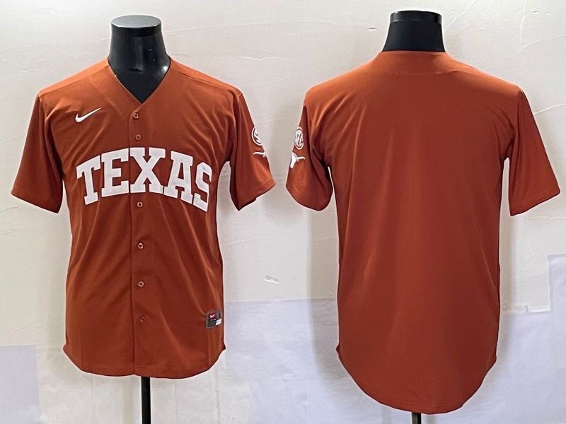 Men Texas Longhorns Blank Orange Nike 2025 Joint Name NCAA Jersey style 1